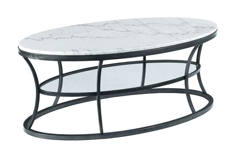 Hammary Isley 520125931 Oval Cocktail Table With Marble Top And Glass Shelf Morris Home Occ