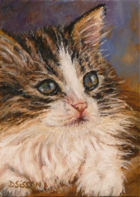 Daily Painting Projects Tabby Kitten Oil Painting Pet Portrait Cat