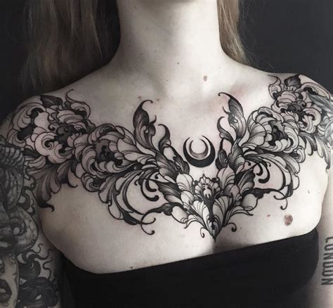 An Incredible Black And Grey Chest Piece Tattoo In France By Dorothypurple On Instagra Chest