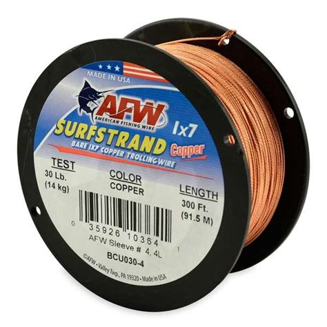 American Fishing Wire Bcu030 4 Surfstrand Bare Copper Trolling Wire
