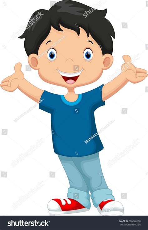 Happy Boy Cartoon Stock Vector Illustration 306646118 Shutterstock