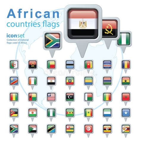 25 African Flags 1 Stock Vector Illustration Of Countries 11562423