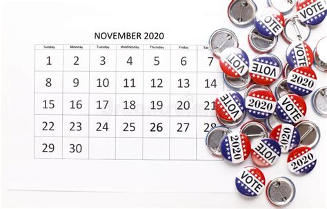 Us Election Vote Reminder On 2020 November Calendar Stock Photo Image