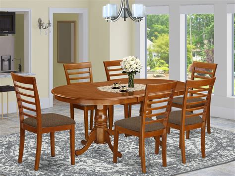Make mealtimes more inviting with comfortable and attractive dining room and kitchen chairs. PLML7-SBR-C 7 Pc Dining room set-Dining Table with 6 ...