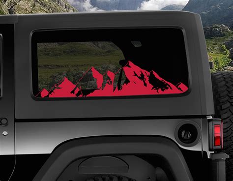Mountain Range Vinyl Graphic Decal For Jeep Wrangler Jeep Wrangler
