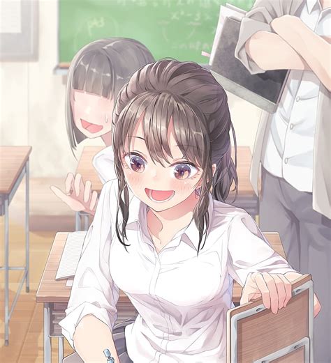 1080p Free Download Anime School Girl Teacher Classroom Happy Face