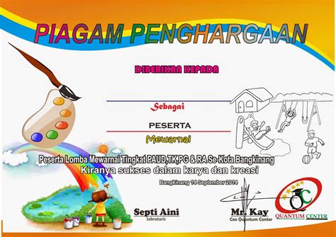Desain sertifikat 17 agustus kabar nn. ILYAS: Piagam penghargaan lomba