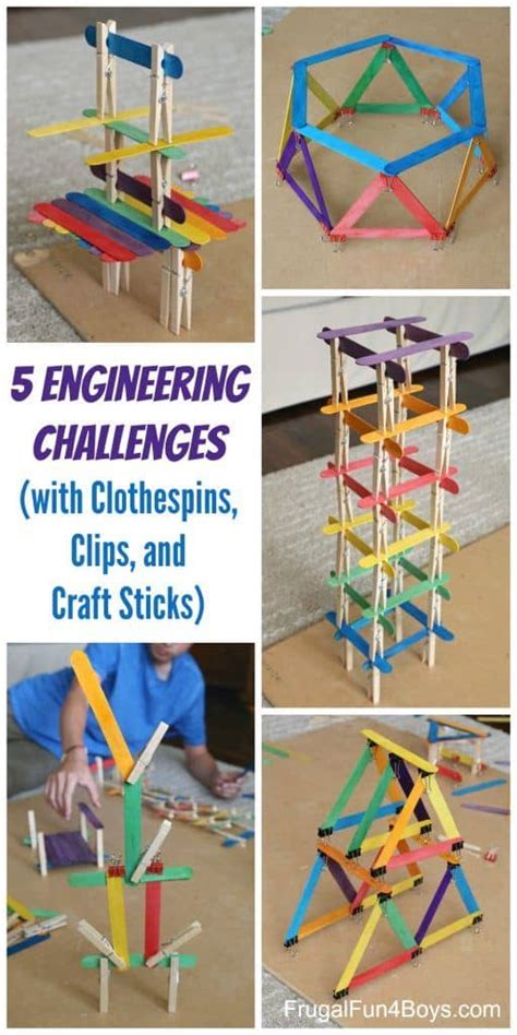 5 Free Engineering Challenges With Clothespins Binder Clips And