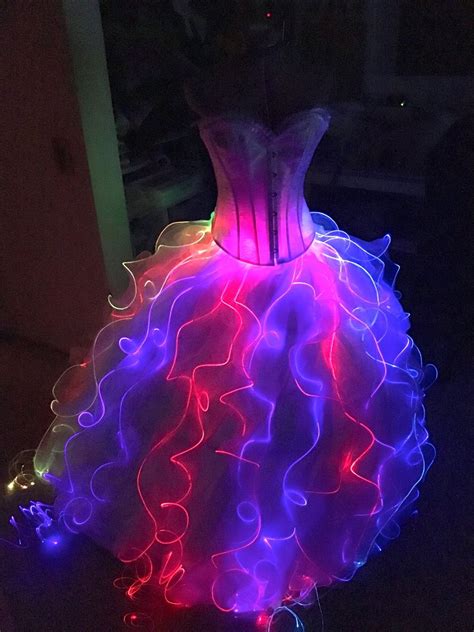 Ledsfiberdress Light Up Dresses Pixie Skirt Fiber Optic Dress