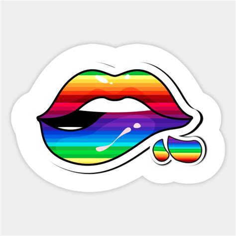 lgbt gay lesbian rainbow pride lips lgbt sticker teepublic