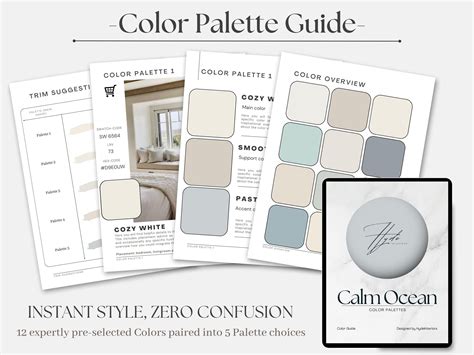 Sherwin-williams Color Palette: Calm Ocean 12 Sherwin - Etsy