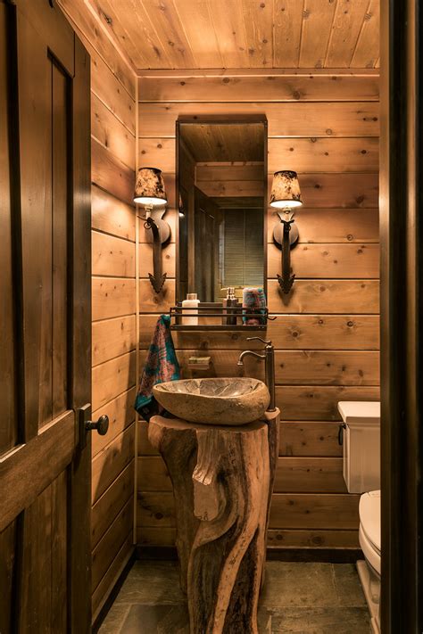 Cozy Cabin With Rustic Charm Rustic Powder Room Phoenix By