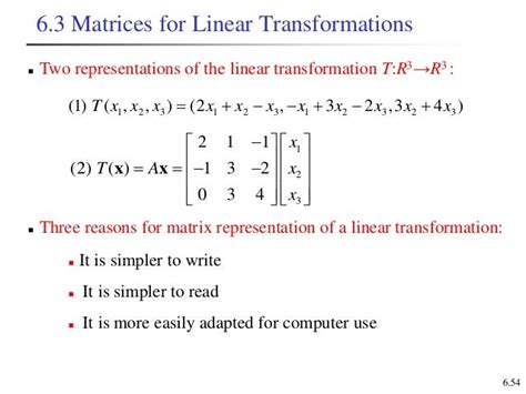 Linear Transformations And Matrices
