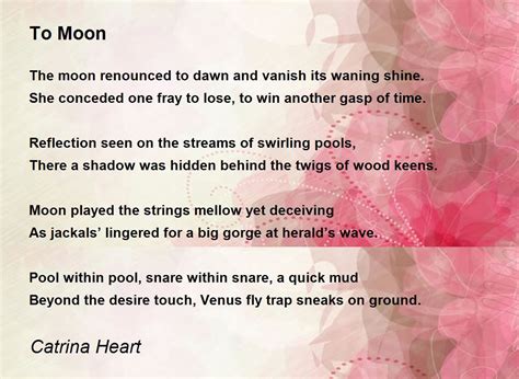 To Moon To Moon Poem By Catrina Heart