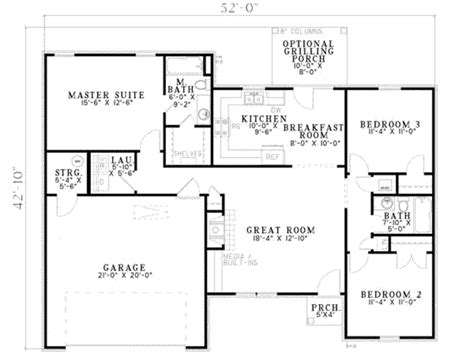 Traditional Style House Plan 3 Beds 2 Baths 1295 Sqft Plan 17 2146