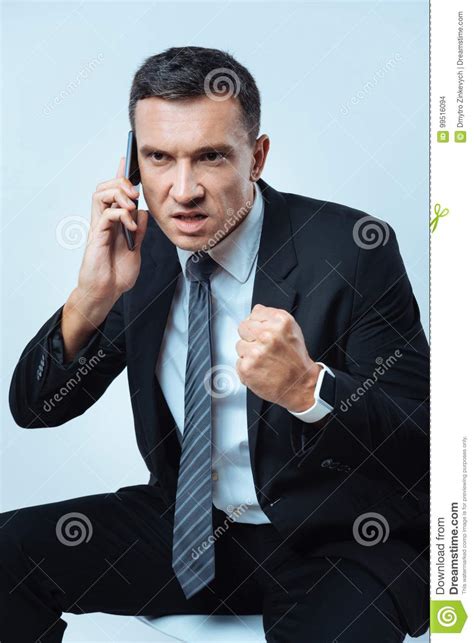 Angry Adult Man Clenching His Fist Stock Photo Image Of Businessman