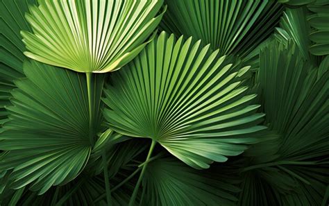 Premium Ai Image Abstract Tropical Green Palm Leaves Pattern Lush
