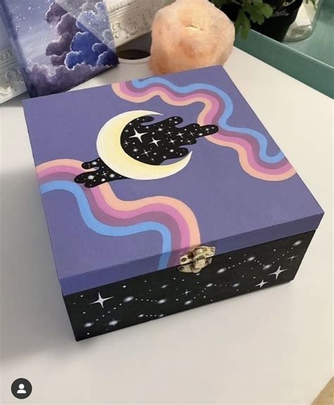 Hand Painted Wooden Box For Diy Crafts