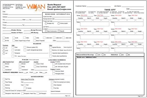 Does anyone have a pricing/quote template that they can share? Request A Quote - Wojan Window & Door Corporation | Price list template, Cleaning services ...