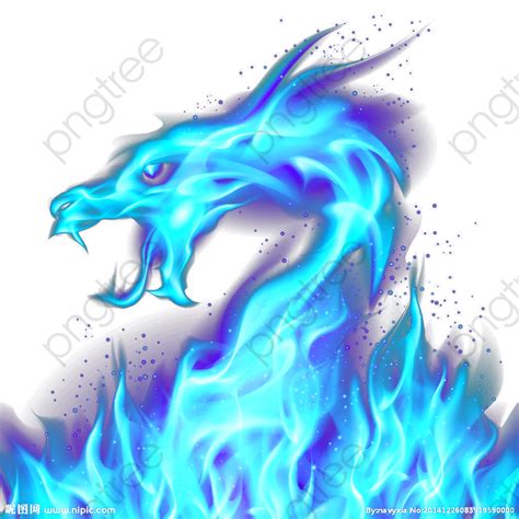 Blue Dragon Fiery Dragon Blue Flame Png Transparent Clipart Image And