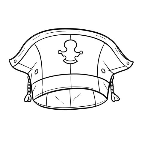 The Hat Of Pirate Coloring Page Outline Sketch Drawing Vector, Pirate
