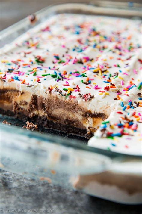 Lemon, blackberry, and poppy seed ice cream. Easy 5 Layer Ice Cream Cake | Sally's Baking Addiction