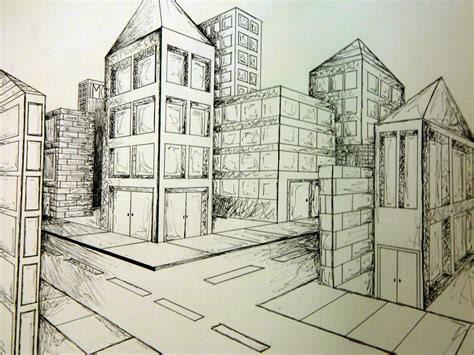 Maybe you would like to learn more about one of these? 2 point perspective city | Linear perspective art ...