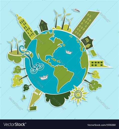 Green World Renewable Resources Royalty Free Vector Image