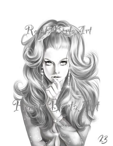 Premium Grayscale Coloring Page Instant Download Coloring Etsy People