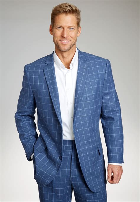 Big and Tall Linen Blend Two-Button Suit Jacket | Big and tall mens