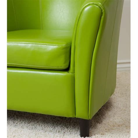 Best Selling Home Decor Napoli Modern Lime Green Faux Leather Club