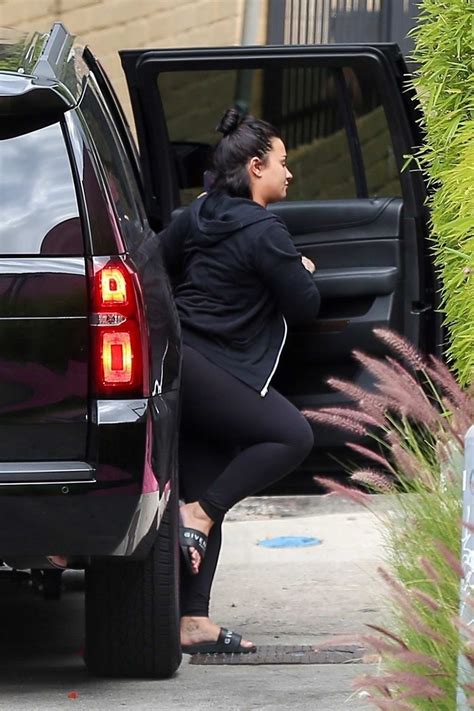 Demi Lovato Spotted In A Black Hoodie With Matching Leggings As She Heads To The Gym In Los