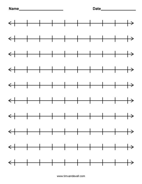 Printable Blank Number Line Templates For Math Students