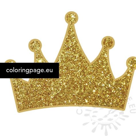 Princess Gold Glitter Crown Free Coloring Page