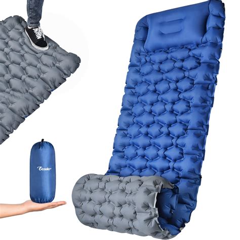 79 X 28 In Self Inflatable Sleeping Pad Camping Mat With Pillow Built