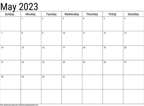Free 2023 Calendar With Holidays