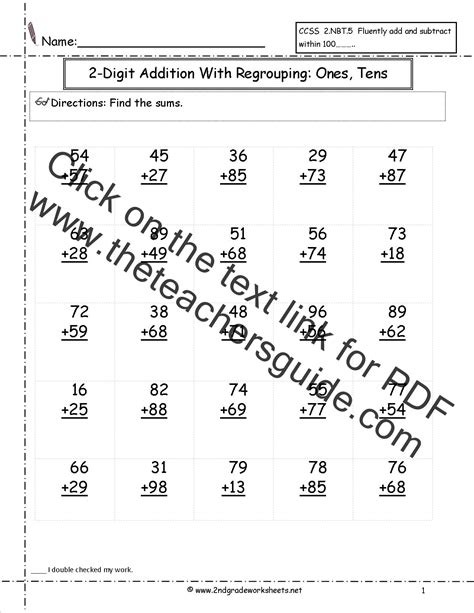 Tens and ones in place value and rounding section. Two Digit Addition Worksheets