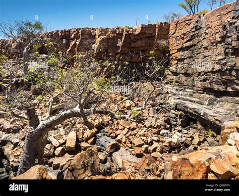 The Orange Sandstone Cliffs Of The Grotto A Popular Swimming Hole And