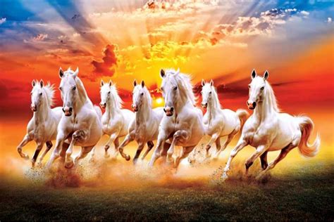 Seven Running Horses Vastu Painting Beautiful 7 Horses