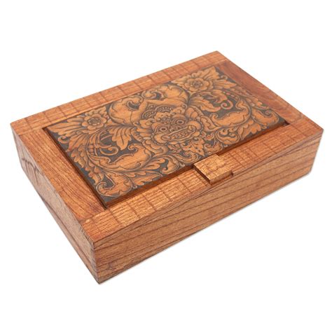 Unicef Market Hand Carved Wood Decorated Jewelry Box From Indonesia