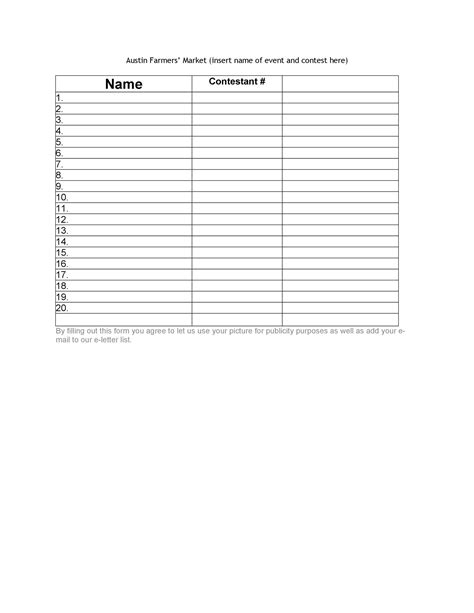 Free Sign Up Sheet Template Word