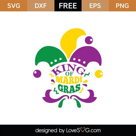 Free King of Mardi Gras SVG Cut File | Lovesvg.com