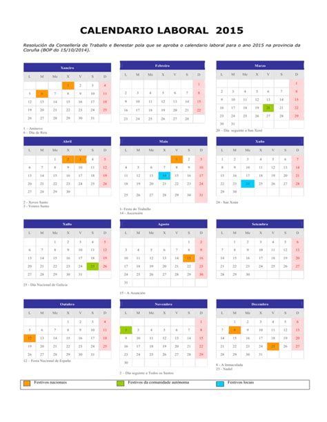 Calendario Laboral 2015