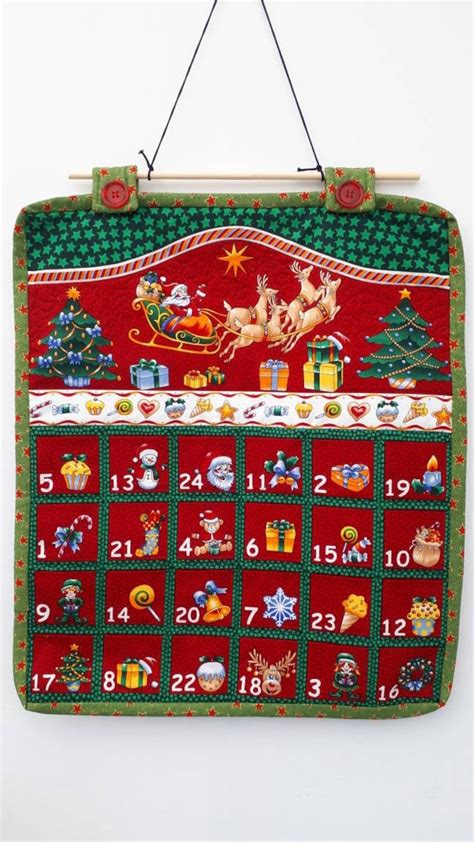 Advent Calendar Fabric Advent Calendar Handmade Padded With Etsy