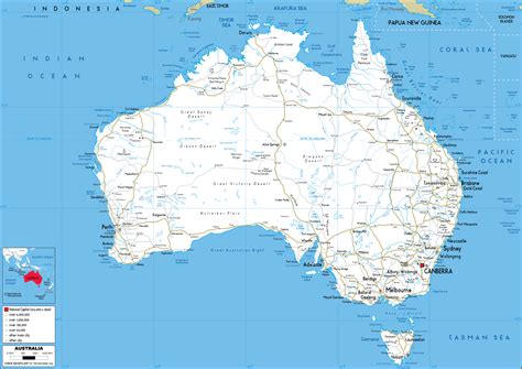 Large Size Road Map Of Australia Worldometer