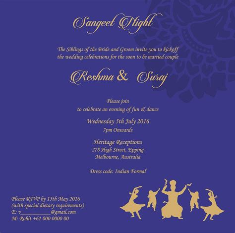 Wedding Invitation Wording For Sangeet Ceremony | Wedding card wordings