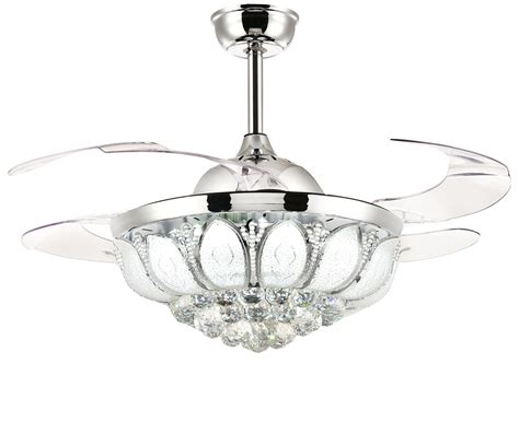 The modern and exquisite design, the beautiful crystal decoration, the lighting is very charming. 36" Invisible Crystal Chandelier Ceiling Fan with Lights ...