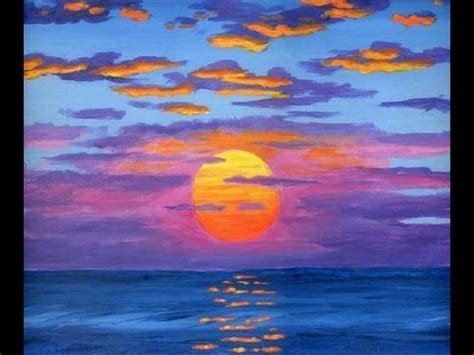 Como Pintar El Sol Al Atardecer Con Acrilicos Sobre Tela ...