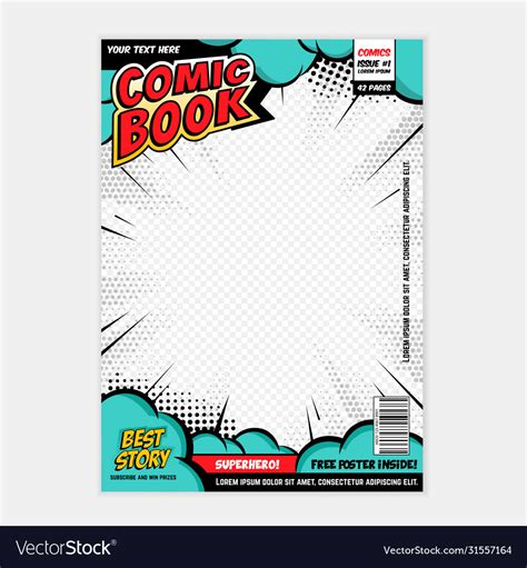 Comic Book Page Cover Design Concept Royalty Free Vector