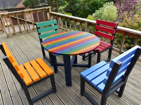 Recycled plastic garden furniture sets